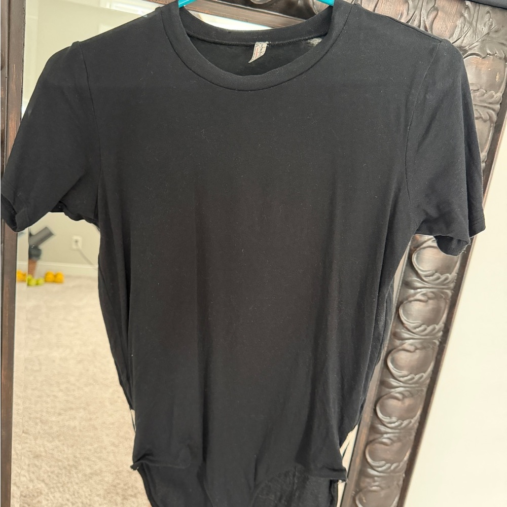 Free People Black Short Sleeve Tee